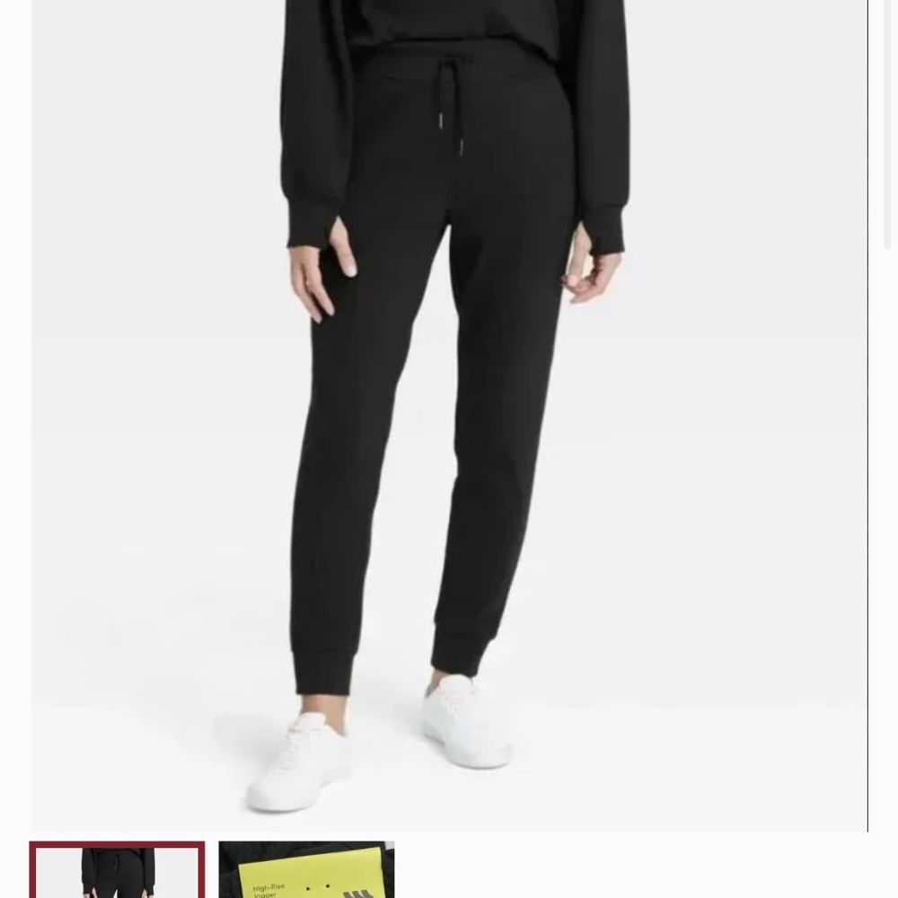 All in Motion high-rise tex- tured joggers black nwt